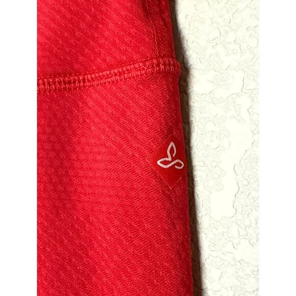 Prana Red Crop Capri Misty Ruched Leggings Pants Womens M Yoga Gym EUC - Picture 6 of 11